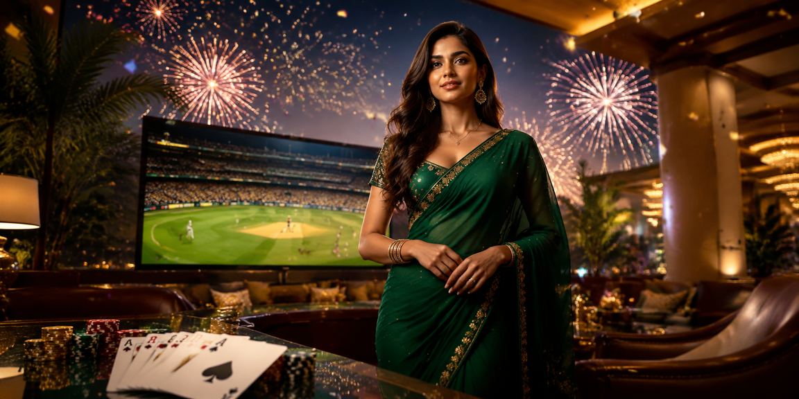 Indian woman enjoying cricket bets via mobile at home